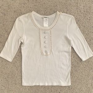Authentic CHLOE White Cotton Top size XS.